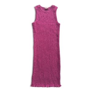 Aritzia Wilfred Free 70s Style Smocked Ruffled Tank Bodycon Dress Womens XS Pink